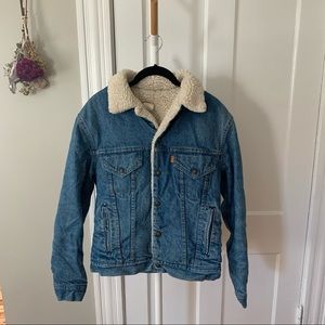 Vintage Orange Tag Levi’s Sherpa Denim Jacket